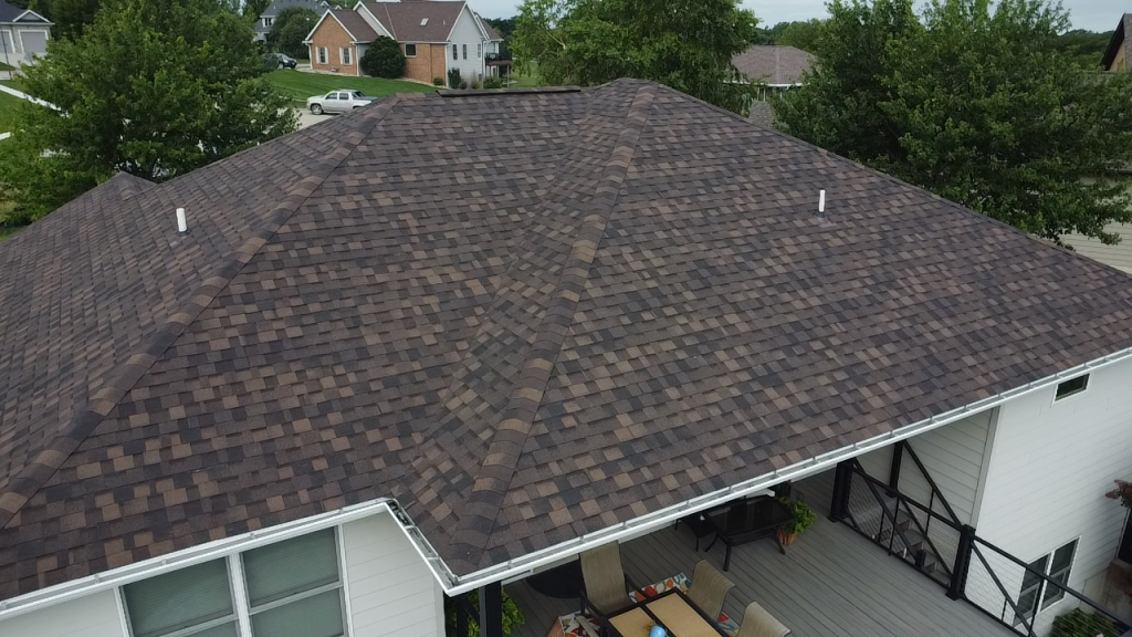 Shadow Brown architectural shingles installed on a Nebraska home, view 3