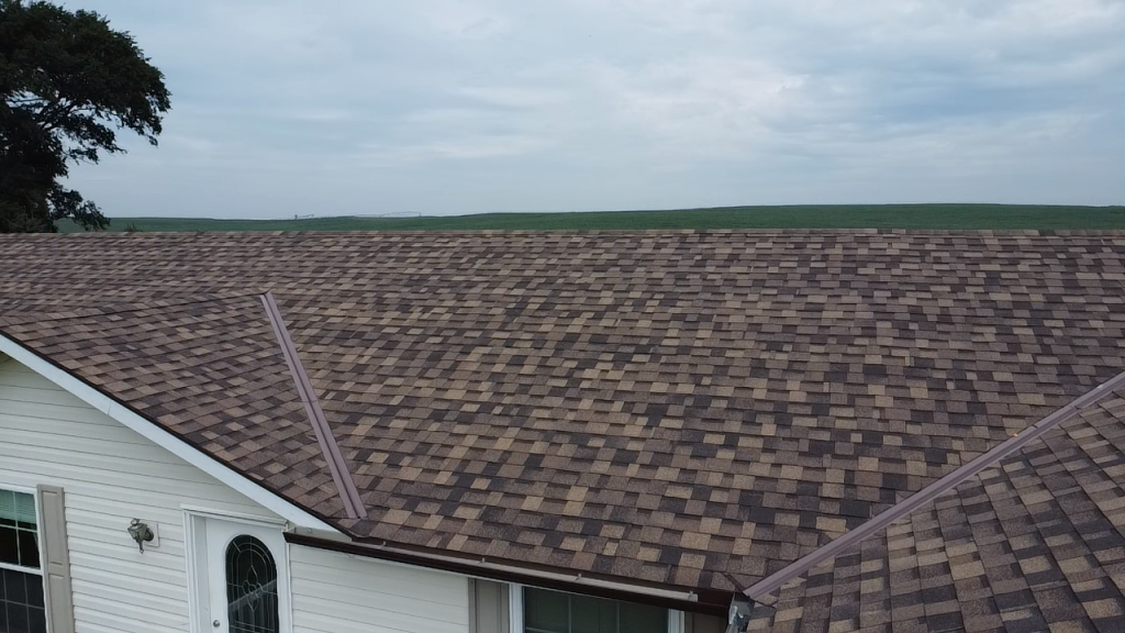 Brownstone architectural shingles installed on a Nebraska home, view 3