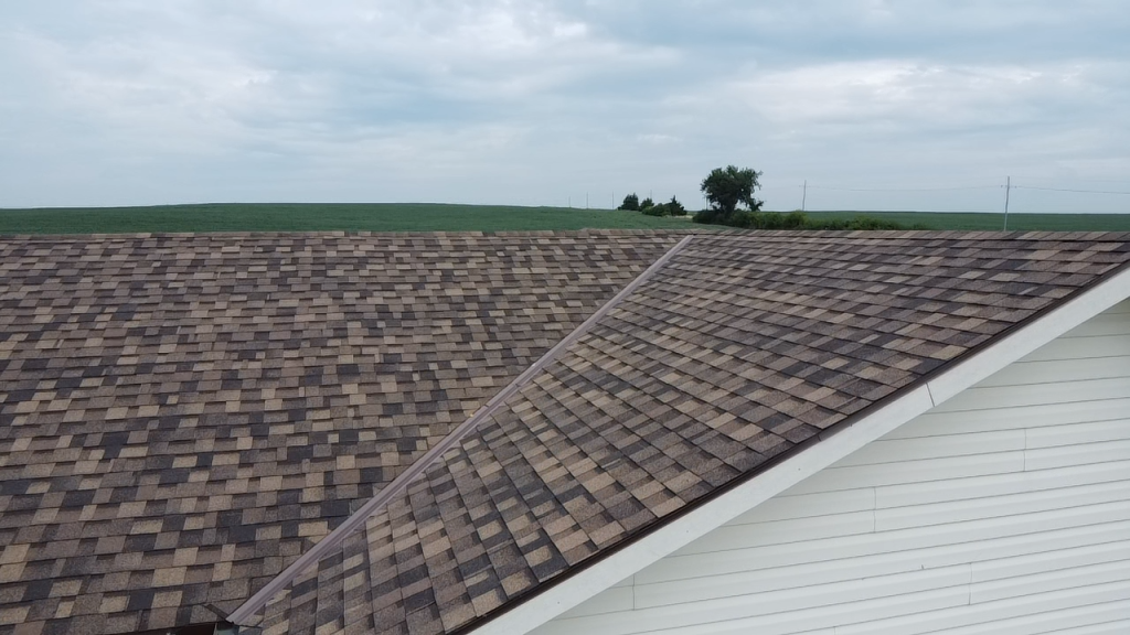 Brownstone architectural shingles installed on a Nebraska home, view 4