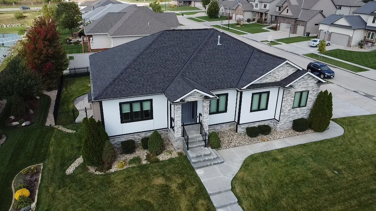 Completed roof replacement on a Lincoln, Nebraska home by J&K Exteriors.