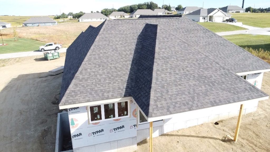 Driftshake architectural shingles installed on a Nebraska home, view 1
